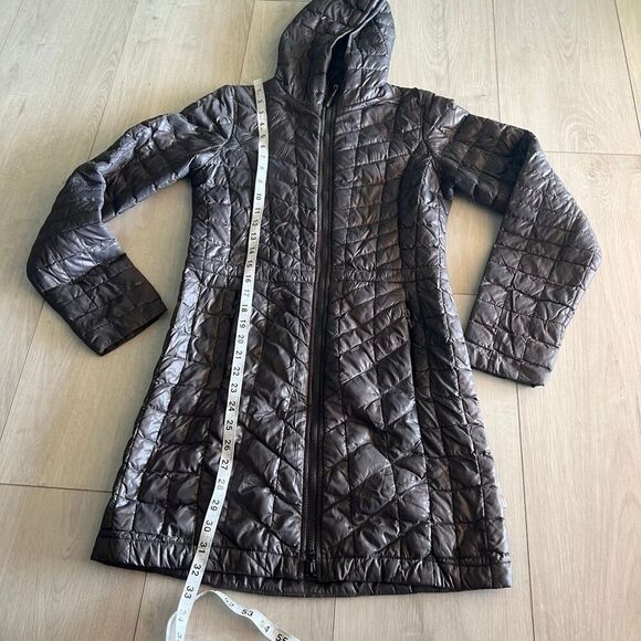 The North Face Womans Thermoball Jacket Gray size XS Mid Length Parka Hooded - Picture 2 of 9